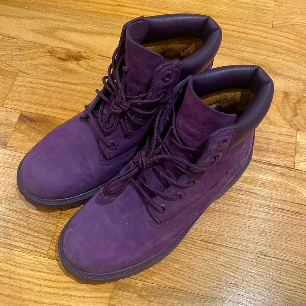 Purple Timberland boots